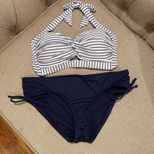 Daniel Cremieux Blue and White Bikini Set